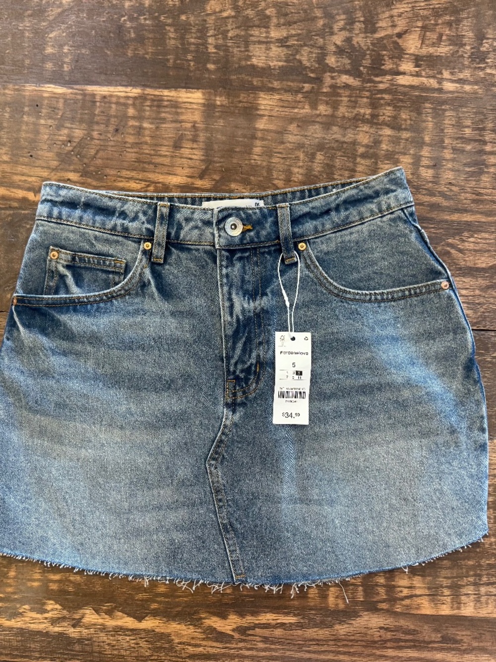 NWT Ardene Denim Skirt with Raw Hem
